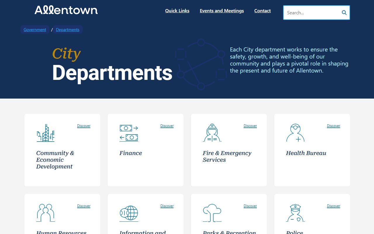 Allentown people search city departments overview