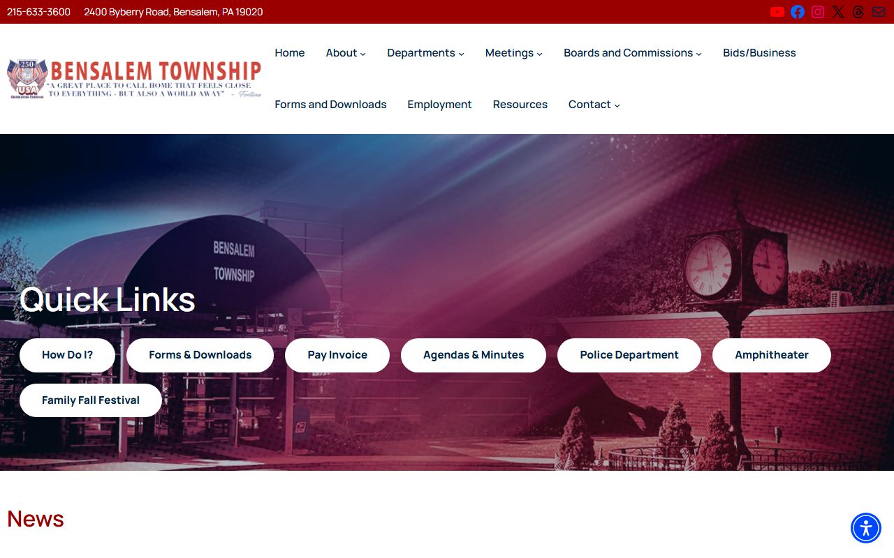 Bensalem people search township government portal