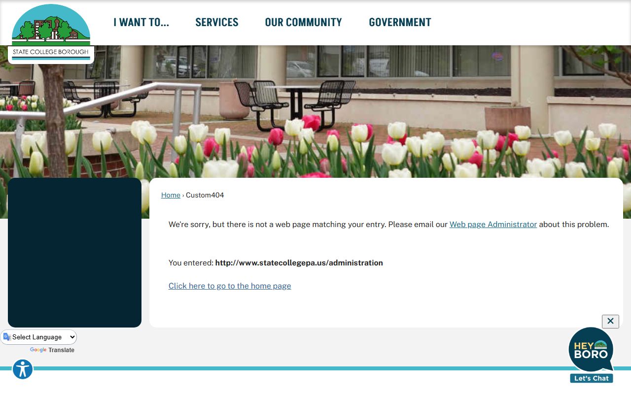 State College people search administration office page