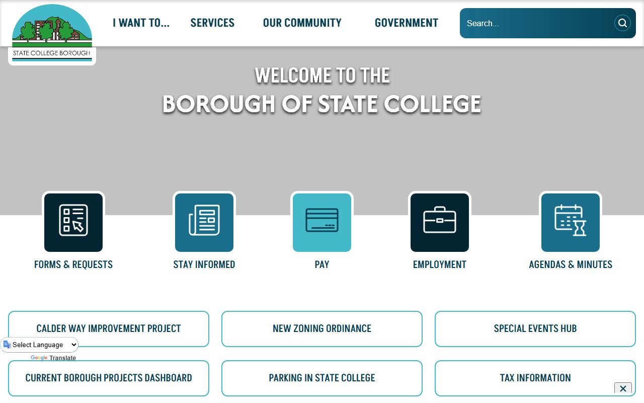 State College people search borough government website