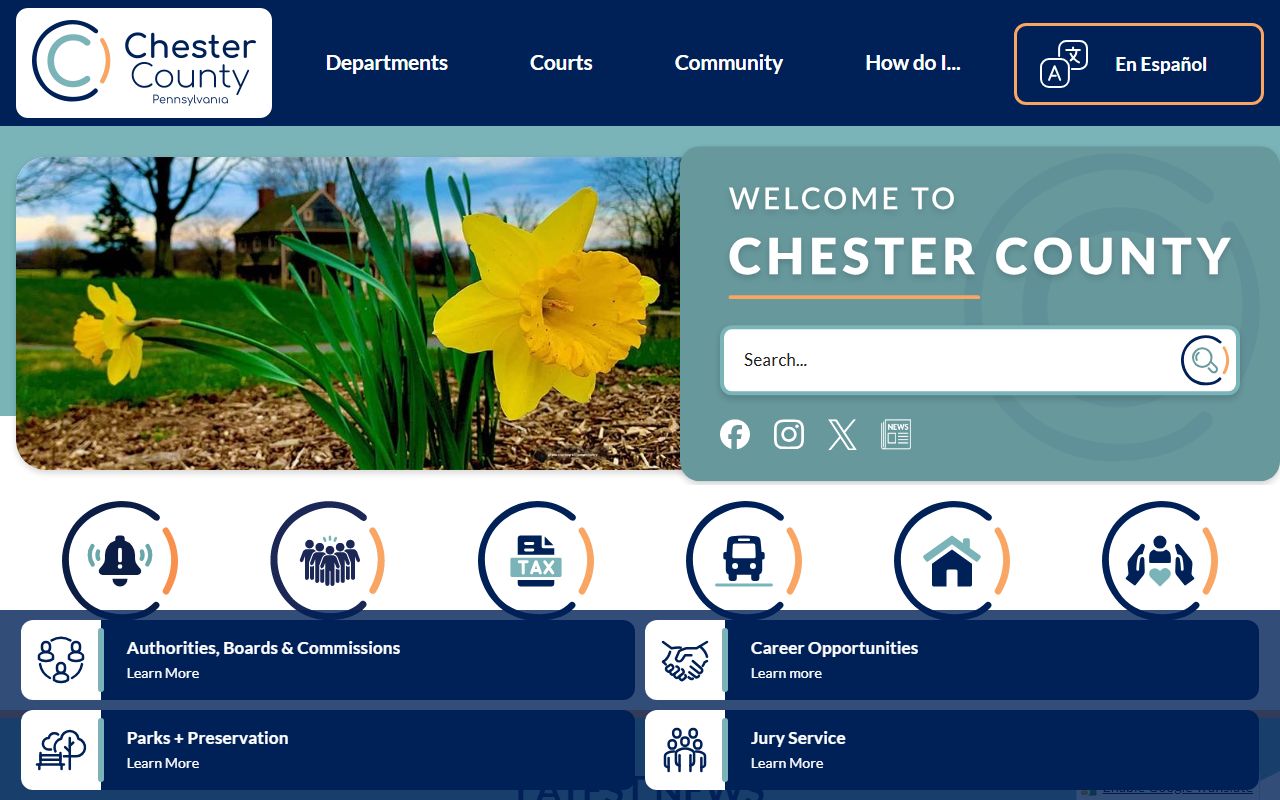 Chester County people search government portal for public records