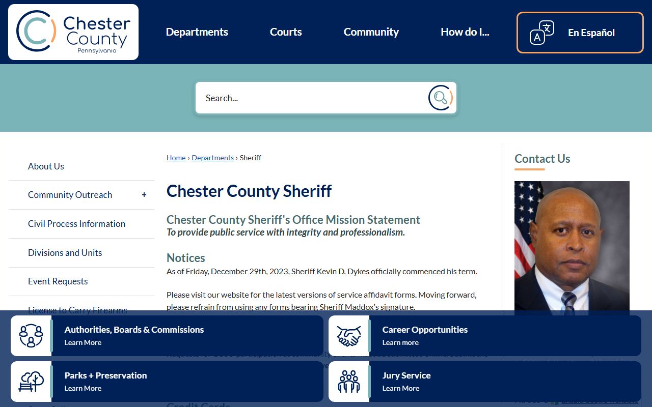 Chester County people search sheriff law enforcement records