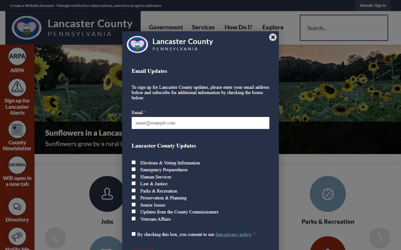 Lancaster County people search government website for public records