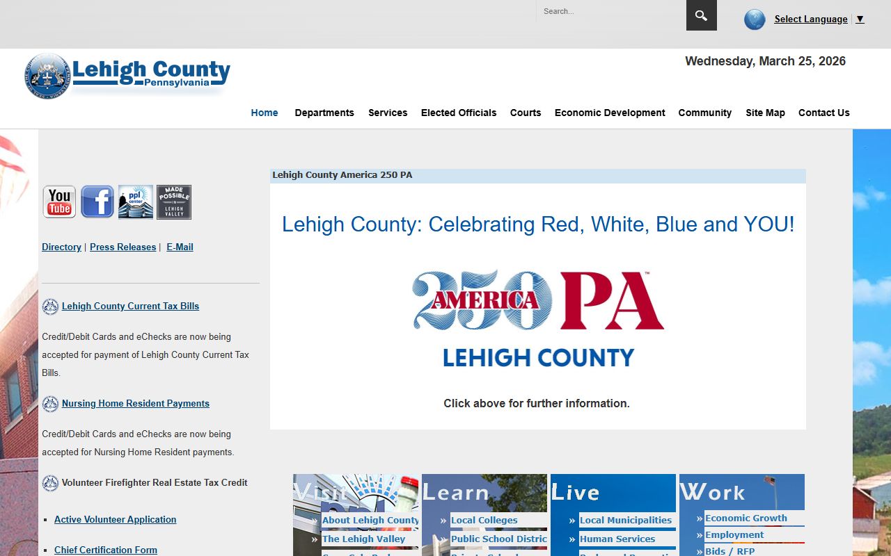 Lehigh County people search government website for public records