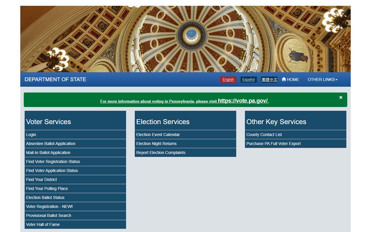 Pennsylvania voter registration system for people search
